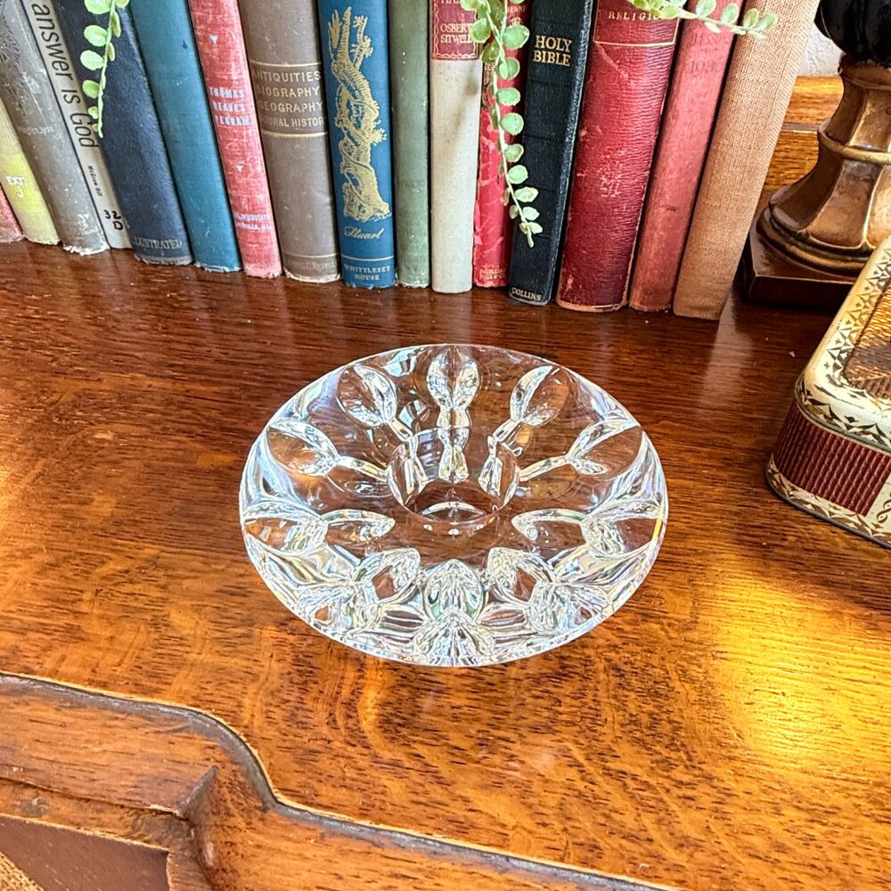 Vintage Signed Miller Rogaska Equinox Snowflake Tea light Holder - Picture 5 of 9